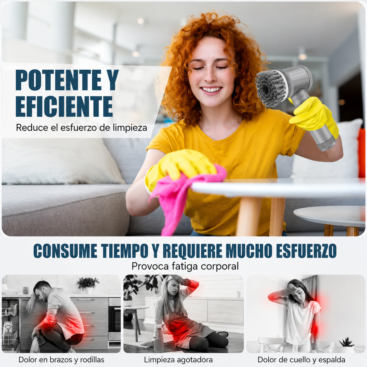 Cepillo Eléctrico Giratorio Inalámbrico | Limpieza Profunda para Baño, Cocina y Azulejos | 5 Cabezales Intercambiables | Recargable USB